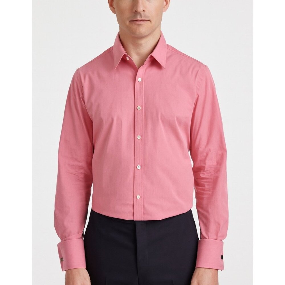 Charles Tyrwhitt Shirt Men’s 17/35 Button Up French Cuff Pink Slim Fit Preppy
